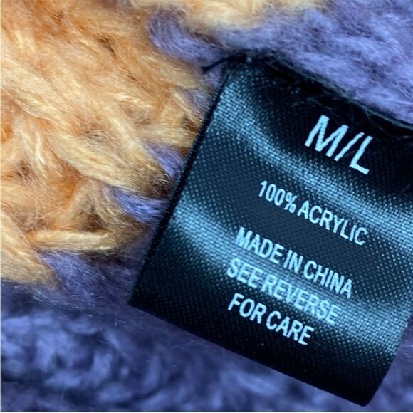 Wishlist Distressed Colorblock Grunge Pullover Sweater Medium Large Purple Multi - Picture 12 of 14